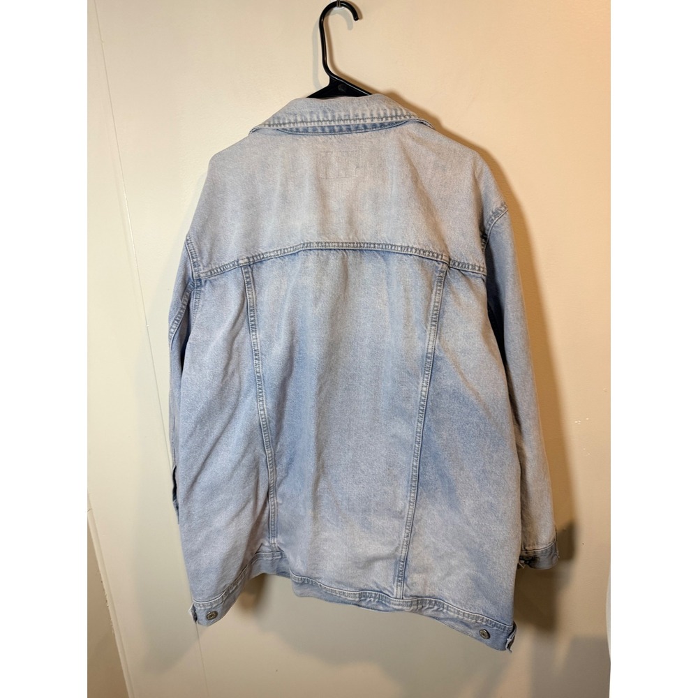Old Navy Boyfriend Plus Light Wash Distressed Denim Trucker Jacket Women 4X Plus - Picture 8 of 9